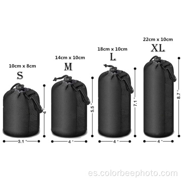 Bolsa de bolsa de lente de cámara DSLR suave impermeable de neopreno